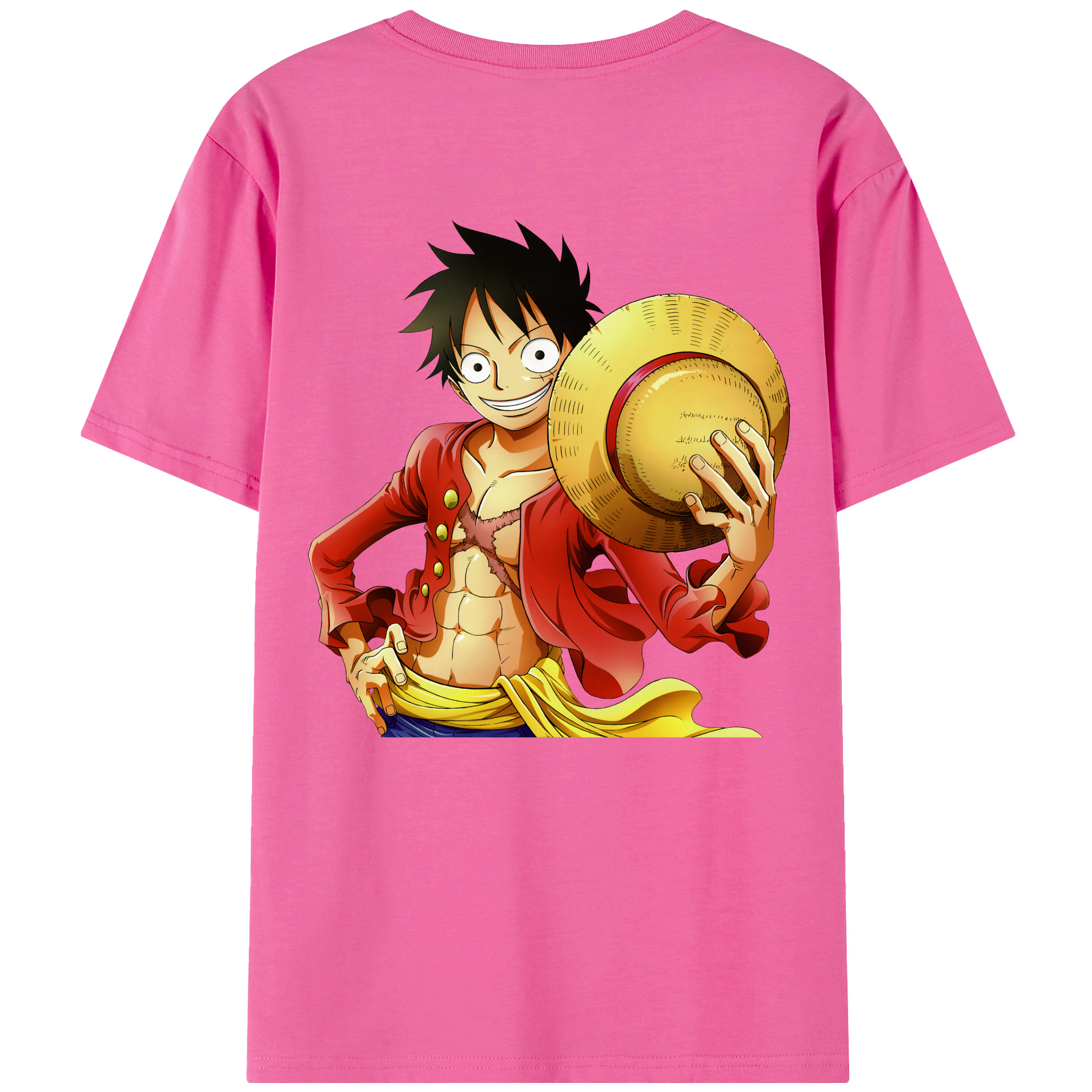 ワンピース モンキー・D・ルフィ ONE PIECE Monkey D. Luffy レディース半袖Tシャツ(バックプリント)